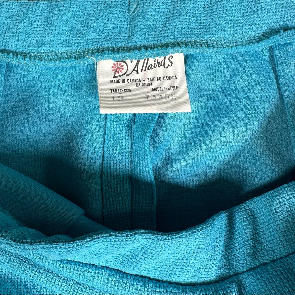 Vintage D’Allaird’s Made in Canada Turquoise Blue 100% Polyester A line Skirt - Picture 3 of 6